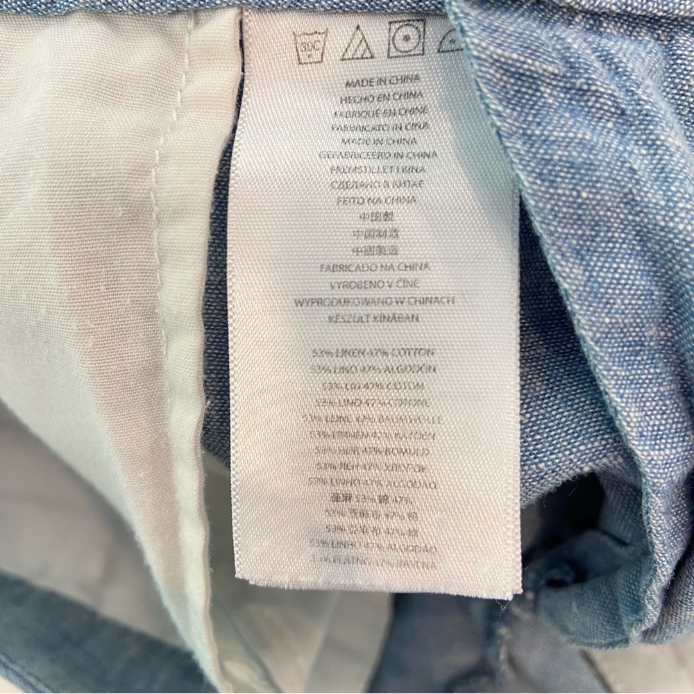 Michael Kors trousers pant wide leg light blue linen &cotton blend lightweight 8 - Picture 8 of 16